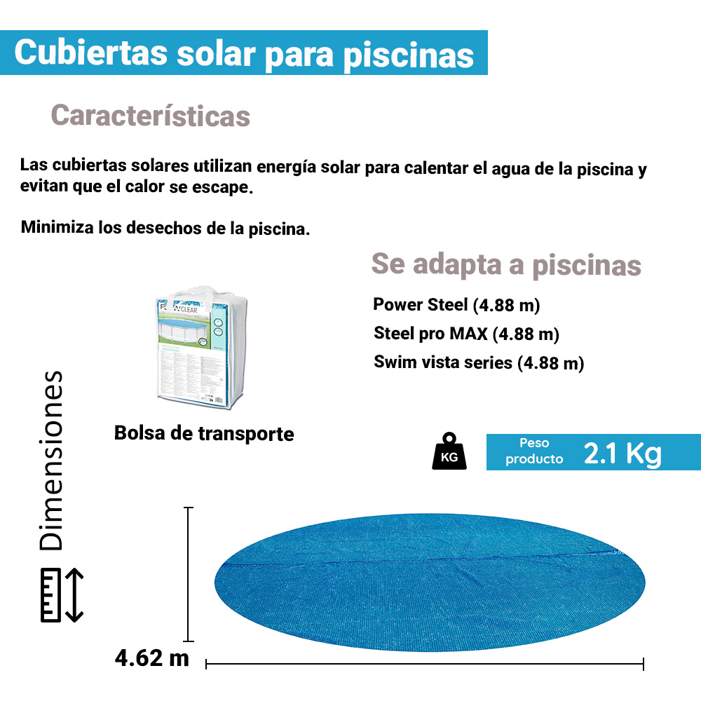 Cubierta Circular Para Alberca 462 Cm Pvc Cobertor Piscina