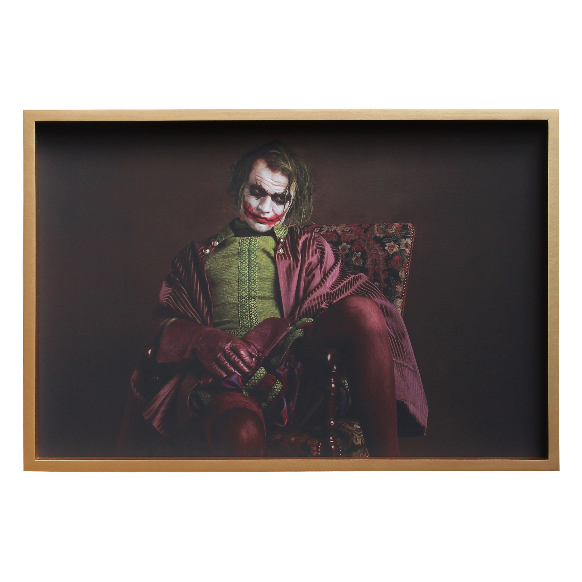 Cuadro de Joker en tela con marco dorado