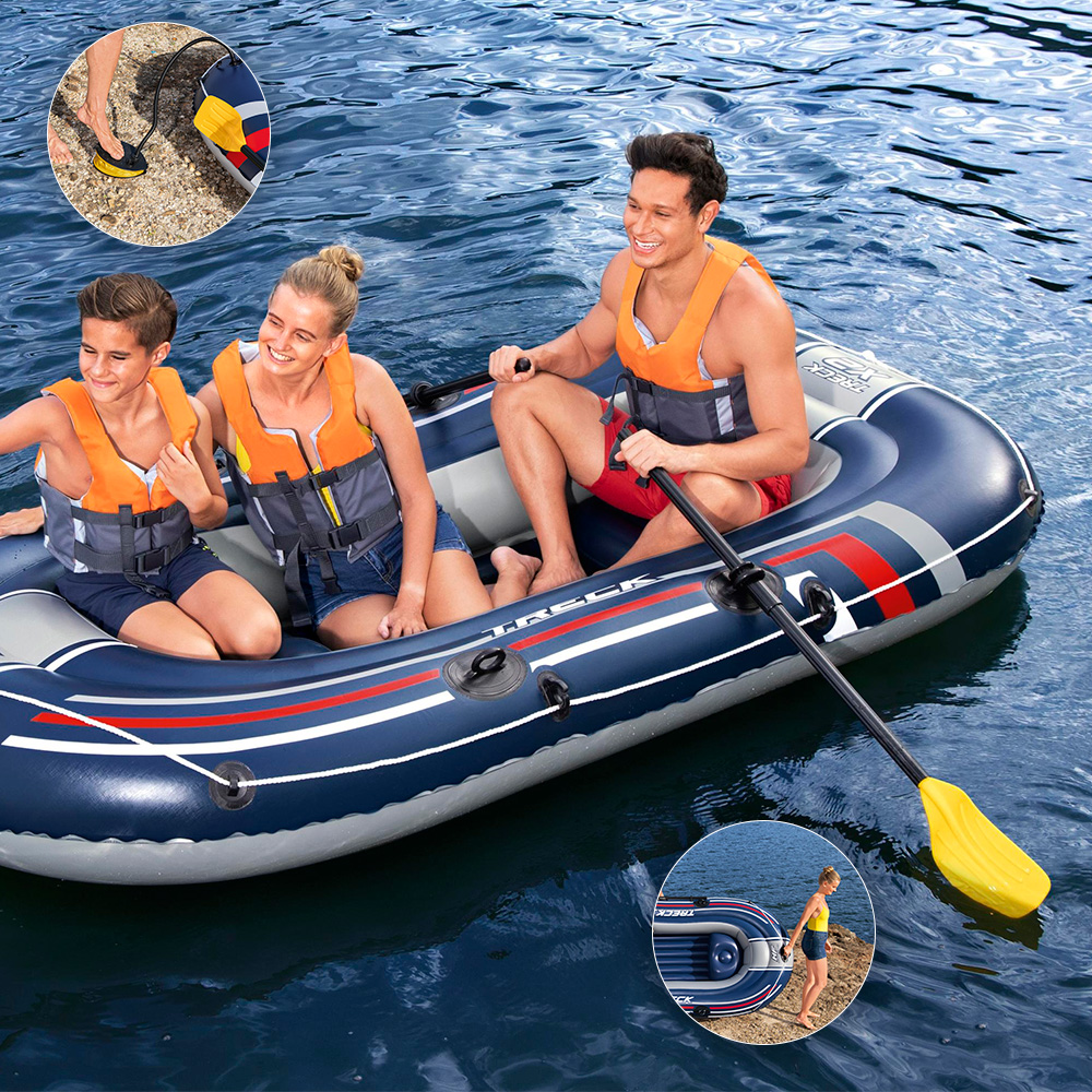 Bote Inflable Lancha Balsa Trek X2 Para 2 Personas Con Remos