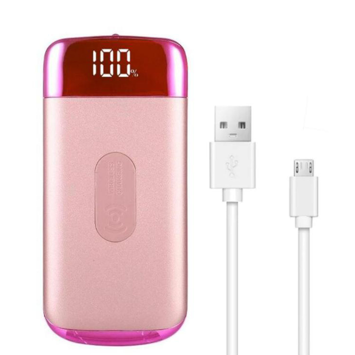 Cargador Inalámbrico Qi Bullet MXQBL-003-1 30000mA Rosa Salida Qi inalámbrica 1xUSB 3,0 1xUSB 1,0 Entrada Cable USB incluido Qi Bullet
