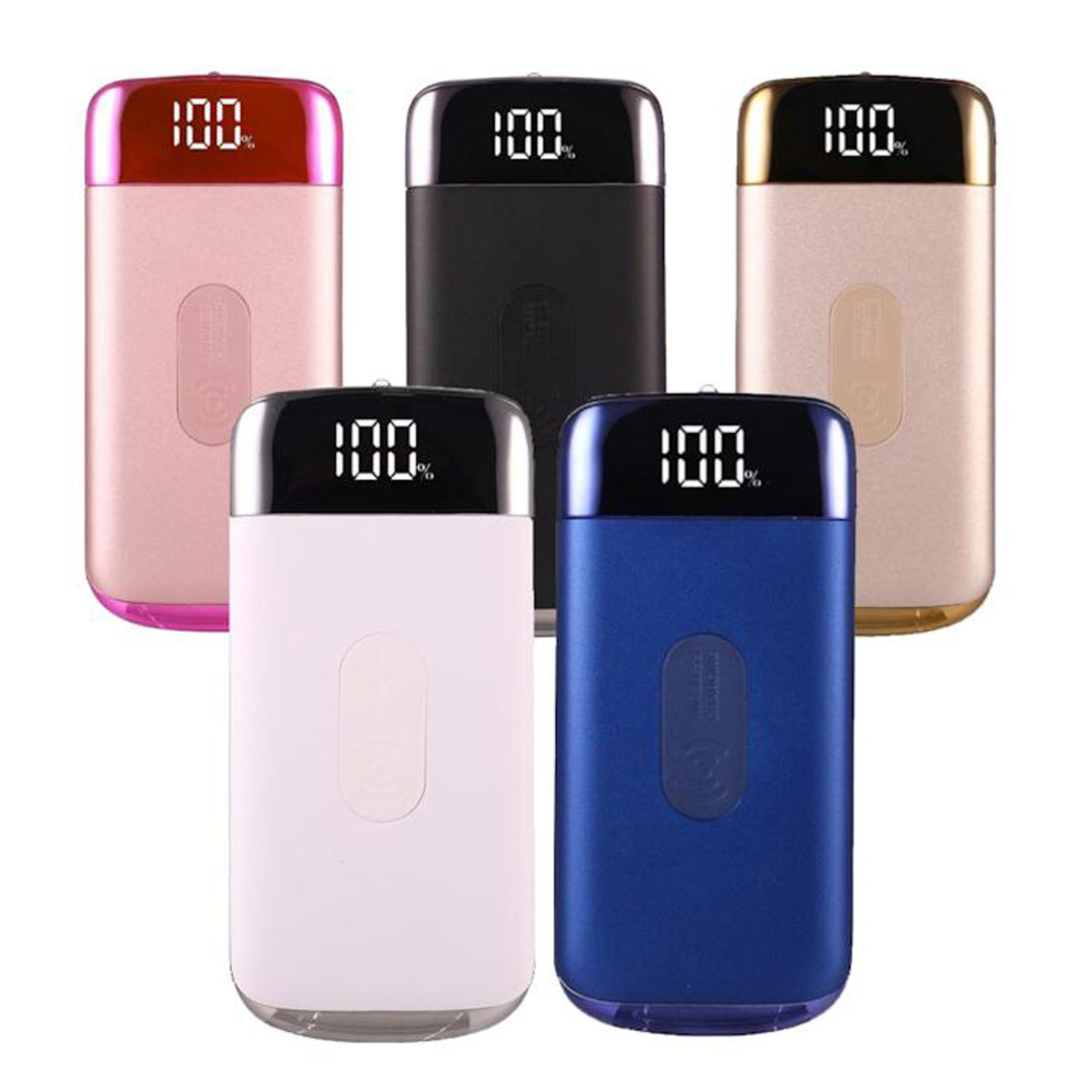 Cargador Portátil Qi Elegante MXQBL-004-5 30000mA Dorado Salida Qi inalámbrica 1xUSB 3,0 1xUSB 1,0 Entrada Cable USB incluido Qi Bullet