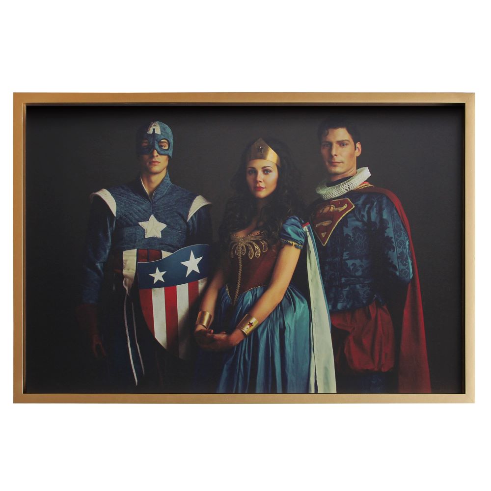 Trilogia Superman , Wonder woman , Capitan America con marco dorado