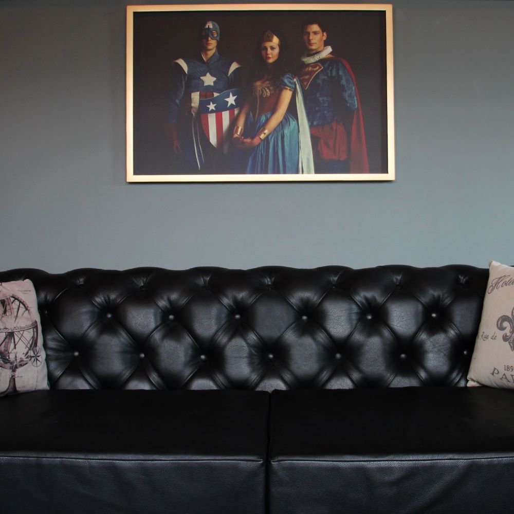 Trilogia Superman , Wonder woman , Capitan America con marco dorado