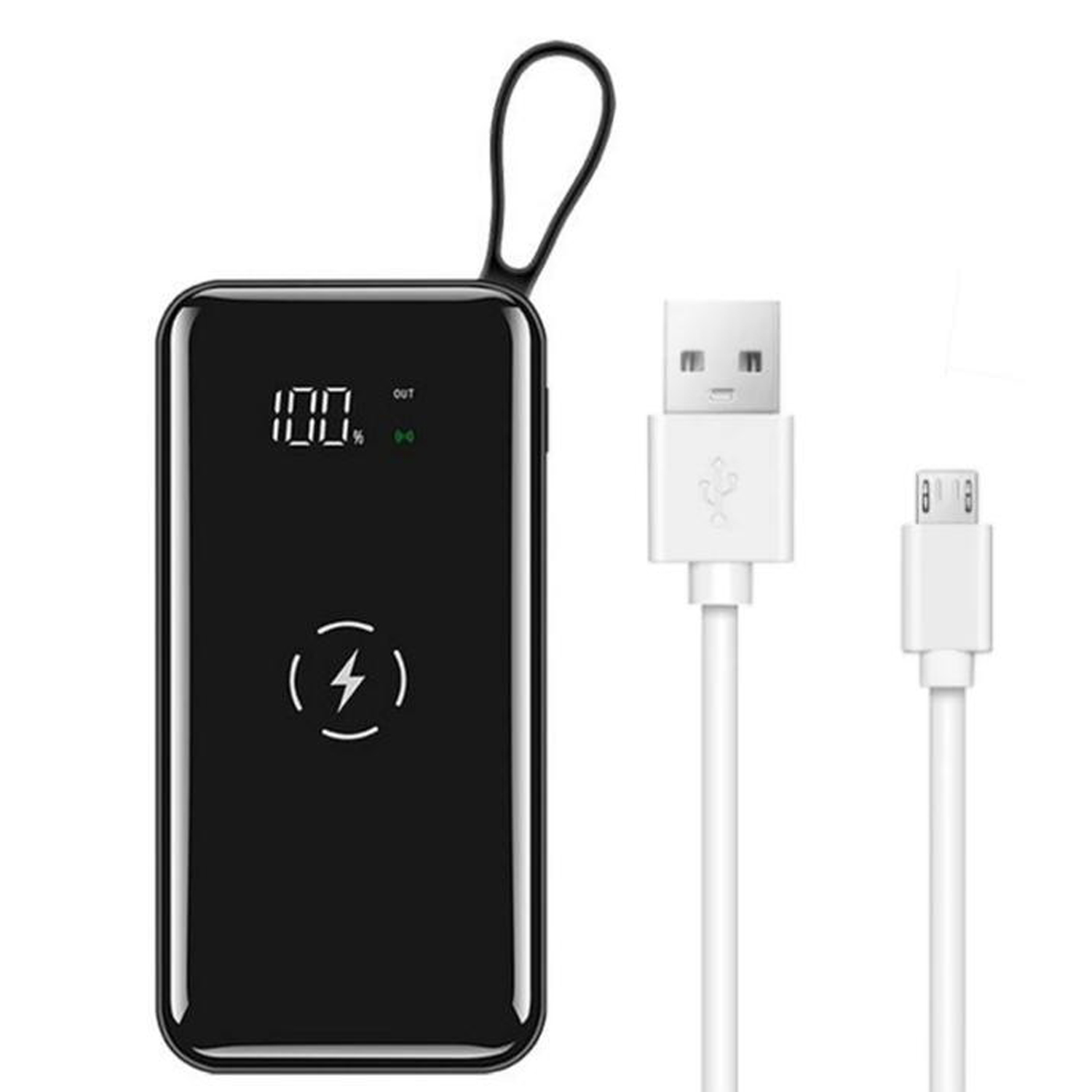 Cargador Inalámbrico Buen Diseño MXCRI-001-28 30000mAh 4 en 1 Negro Fácil Transportación Salida Qi inalámbrica 1xUSB 1,0 2xUSB 2,0 Entrada Cable USB incluido, Qi CristalPro