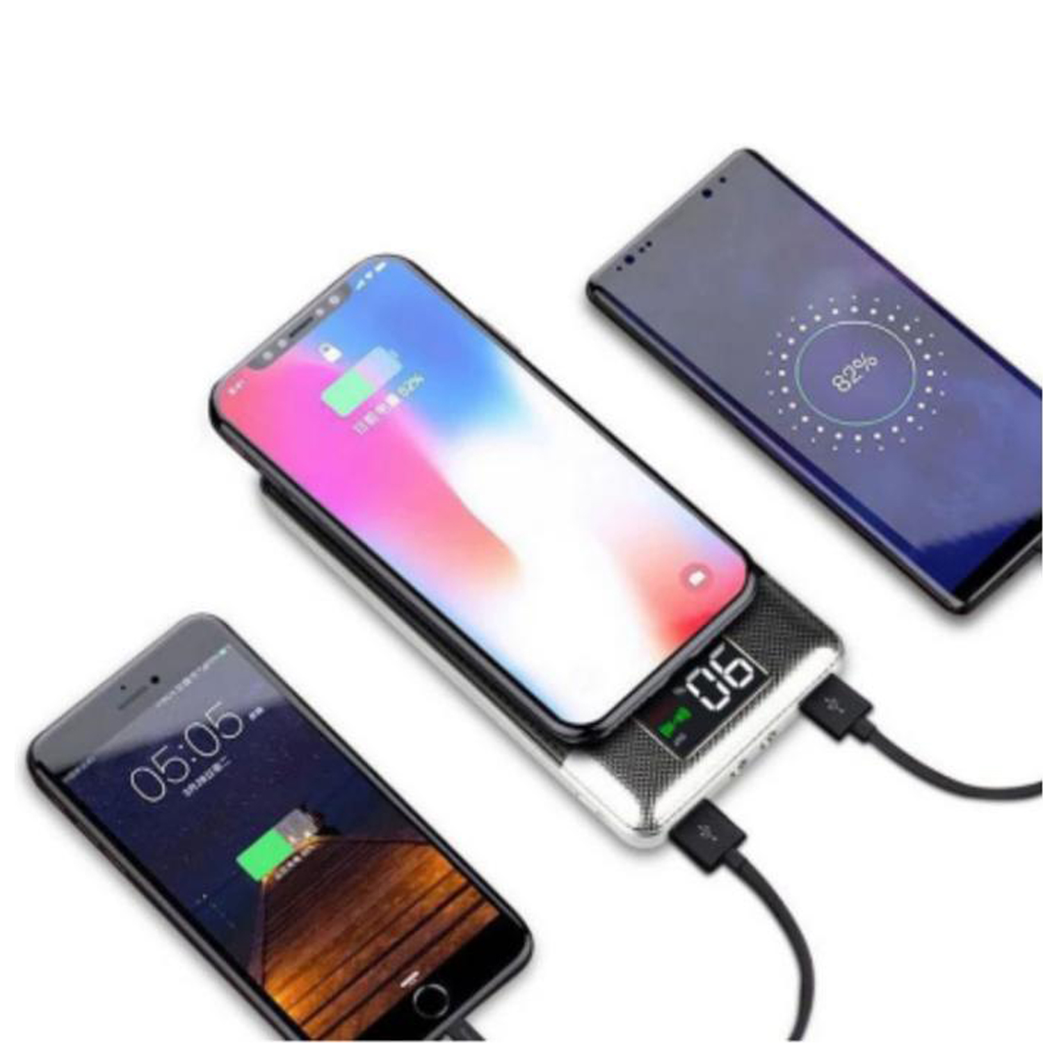 Qi LuxBank Cargador Para Motorola MXQIL-001-15 20000mA Blanco Litio Salida Qi inalámbrica 1xUSB 3,0 1xUSB 1,0 Entrada Cable USB incluido Qi LuxBank