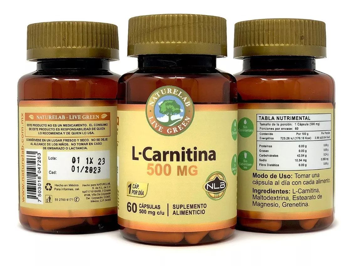 L-Carnitina - Minerales - 60 Cápsulas De 500mg- Naturelab Sin Sabo