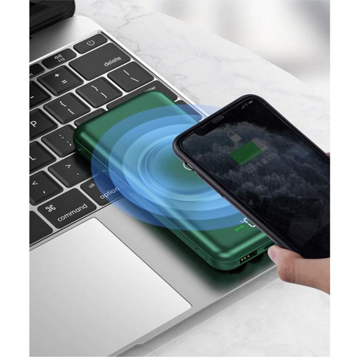 Cargador Portátil Qi Elegante MXQMB-003-10 30000Mah Blanco Salida Qi Inalámbrica, 1xUSB 2,1 Entrada USB Tipo C Cable USB No incluido, Qi MultiBank
