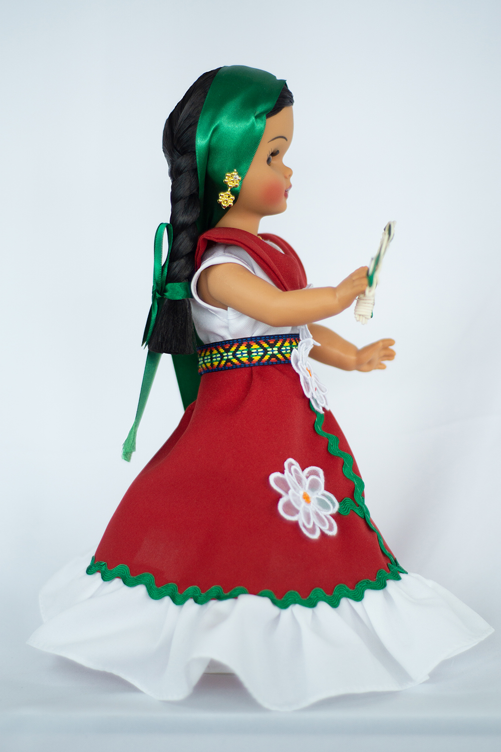 Eulalia Colecciones- Muñeca Mexicana Modelo Baja California.  pieza de colección de 34 cm. Hecha a Mano. Accesorios varios colores. 