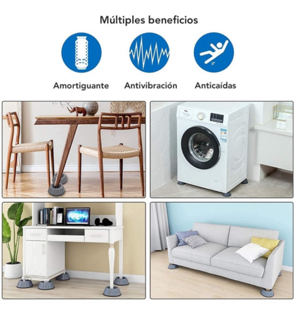 Almohadilla Base Soporte Para Muebles Lavadora Antivibracion