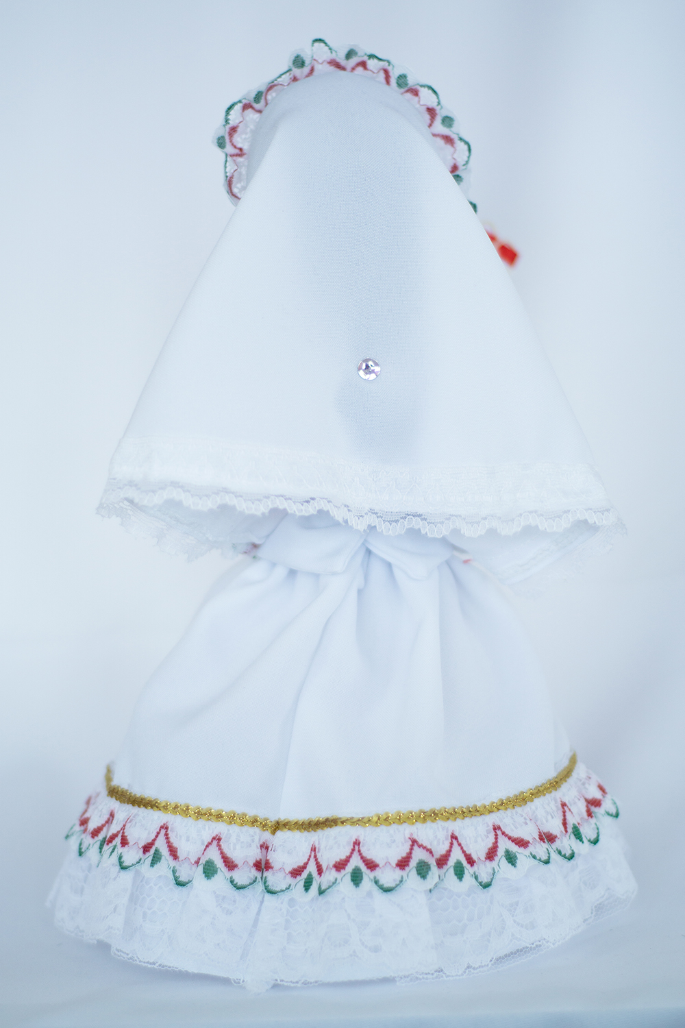 Eulalia Colecciones- Muñeca Mexicana Modelo Colima. Muñecas Típicas Mexicanas, México en bonitas muñecas, pieza de colección de 34 cm. Vestido Blanco con abanico de mimbre, accesorios varios colores.