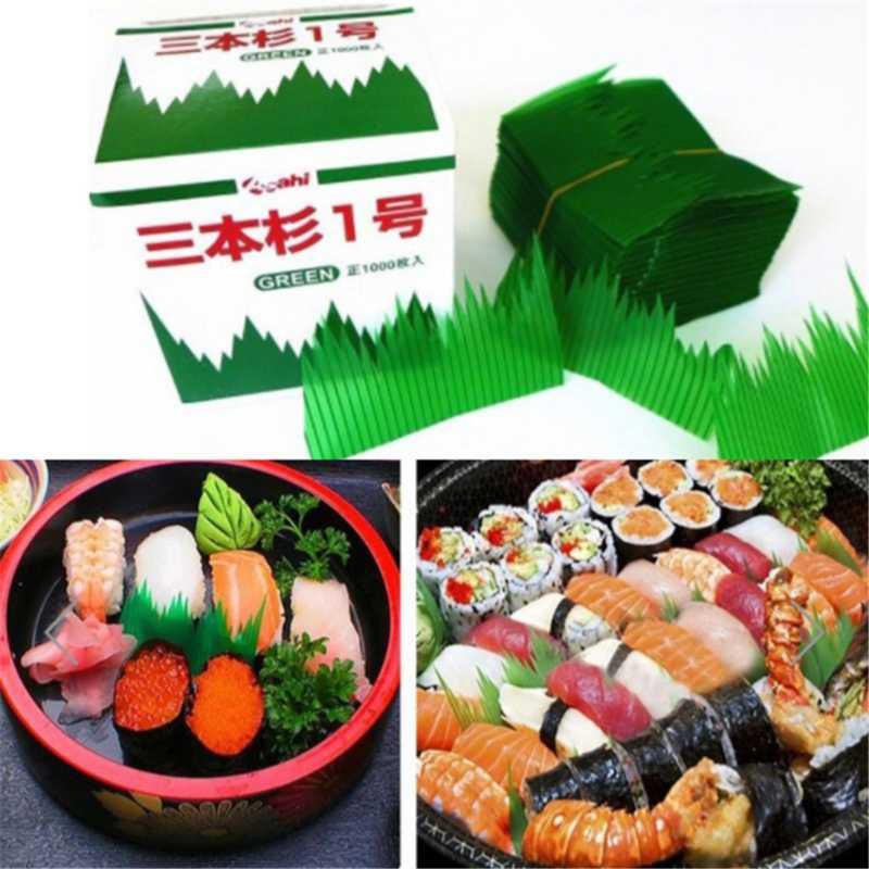 Adorno Para Sushi Grass O Comida Oriental Baran 1000 Piezas Decoración Hojas Verde Comida Japonesa