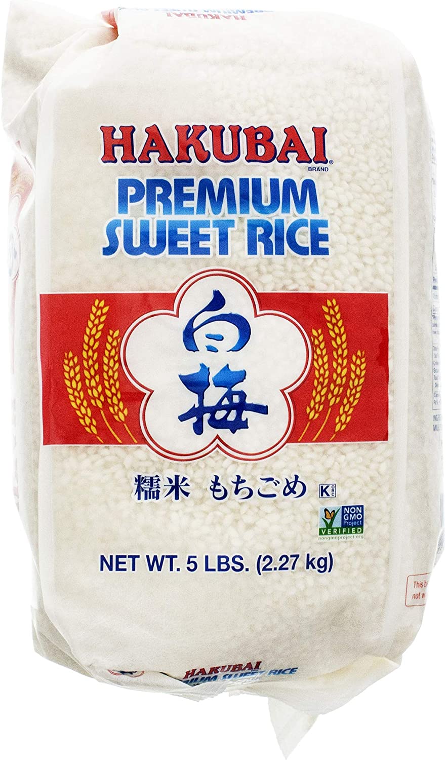 Hakubai Premium Sweet Rice 5 Lbs Arroz Mochi 2.27 Kg Arroz Dulce Mochigome Glutinoso.