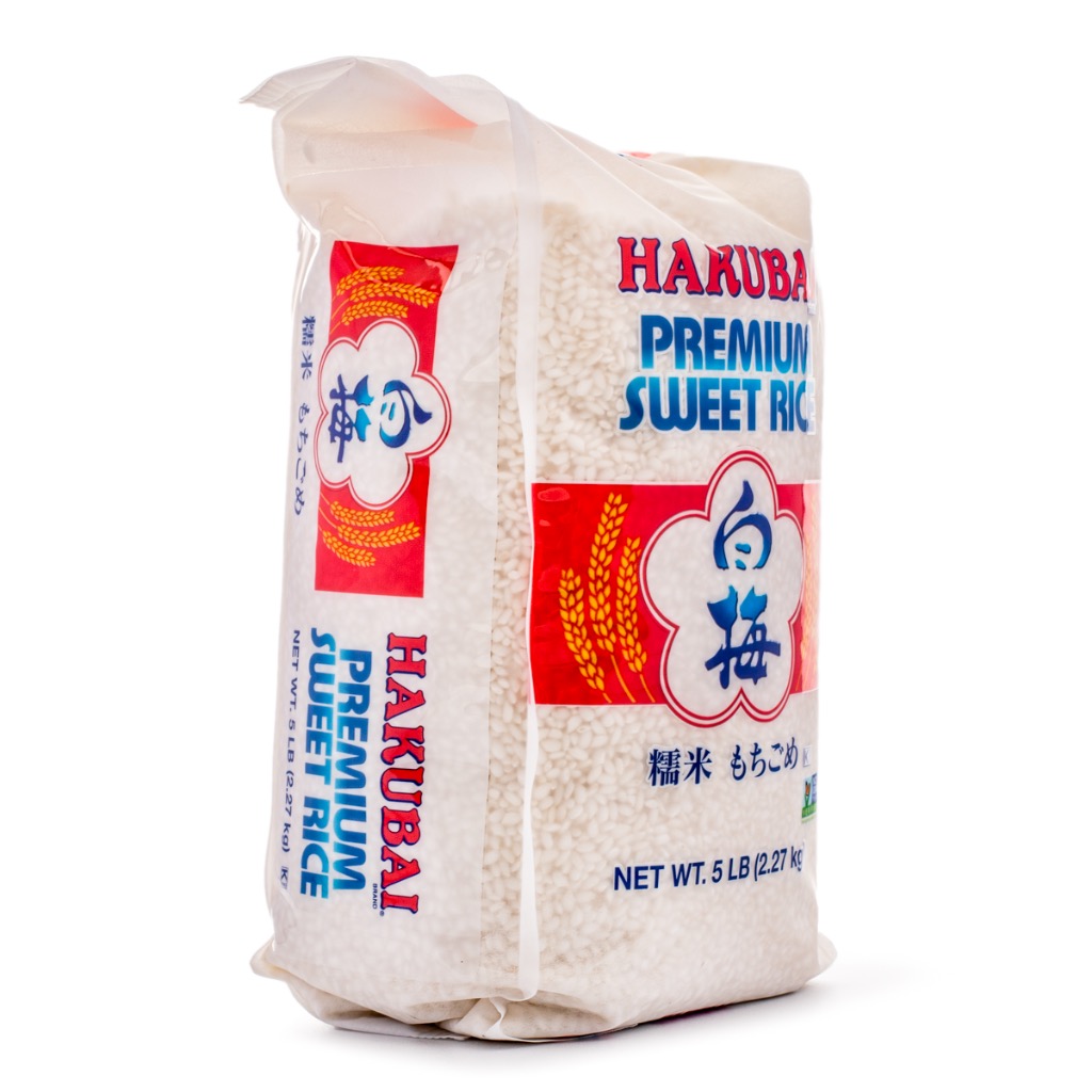 Hakubai Premium Sweet Rice 5 Lbs Arroz Mochi 2.27 Kg Arroz Dulce Mochigome Glutinoso.