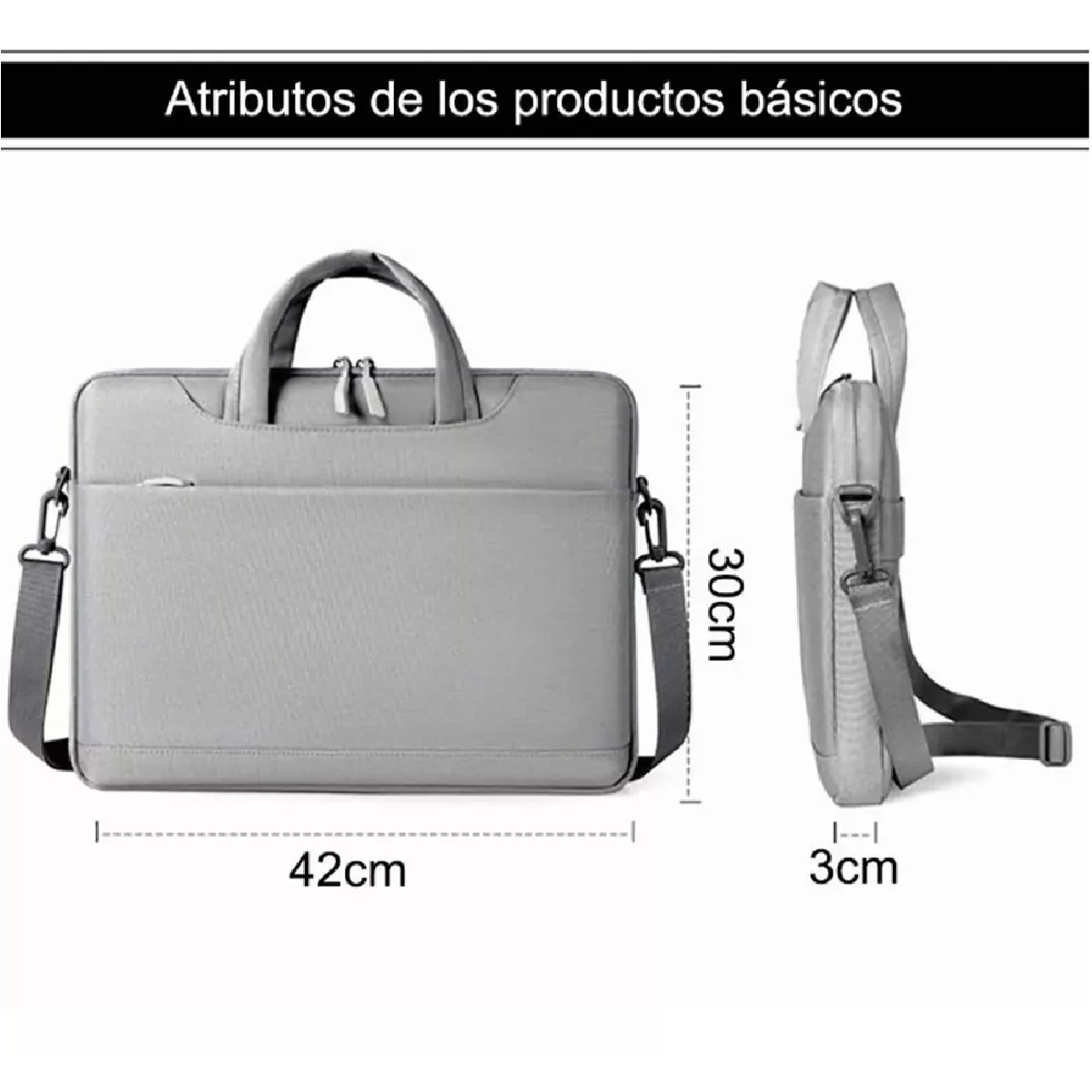 Bolsa Para Laptop 15.6 Pulgada Maletín Impermeable Portatil Gris