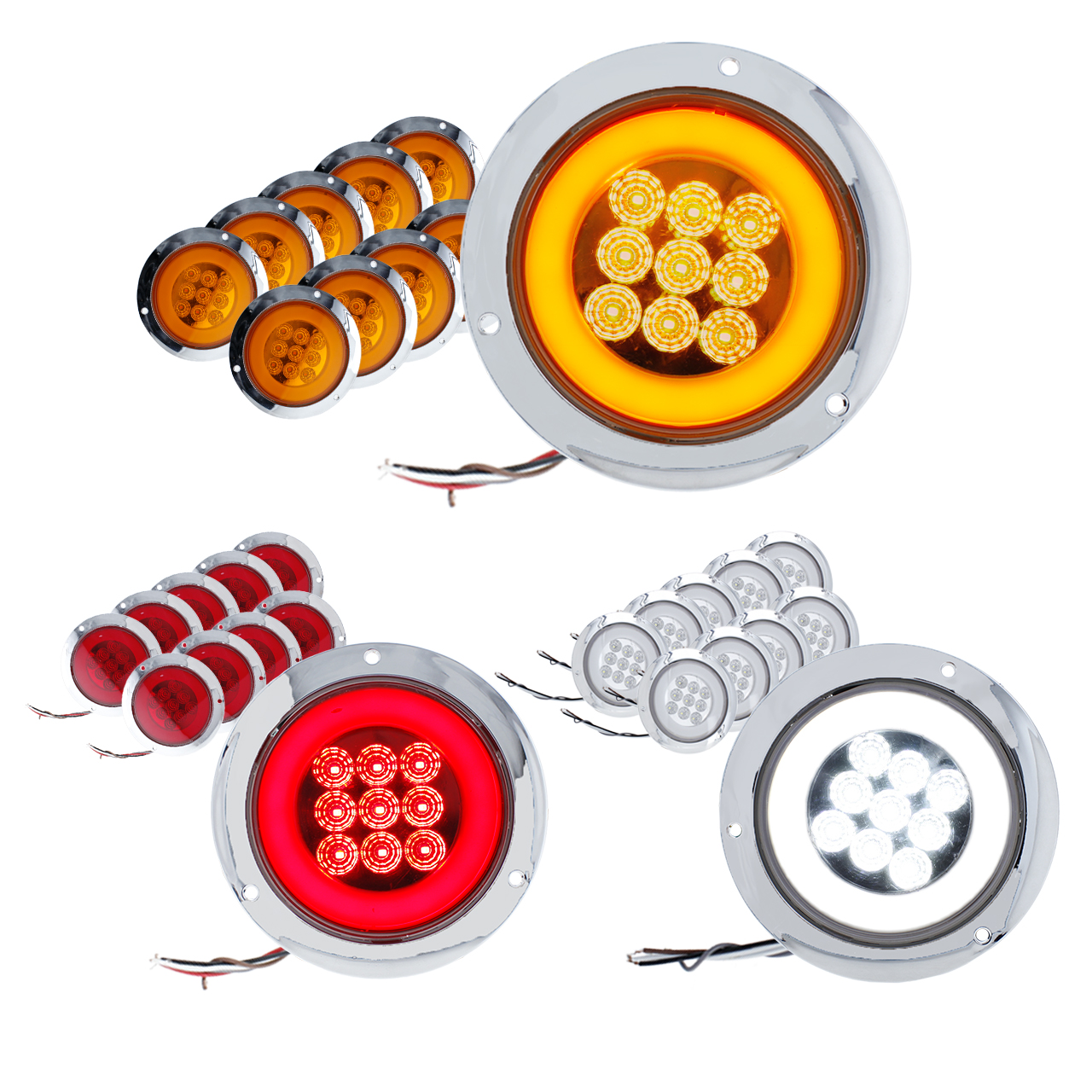 10 Plafones 9 Led Arillo Gel Redondo 4 Pulgadas 4 Funciones