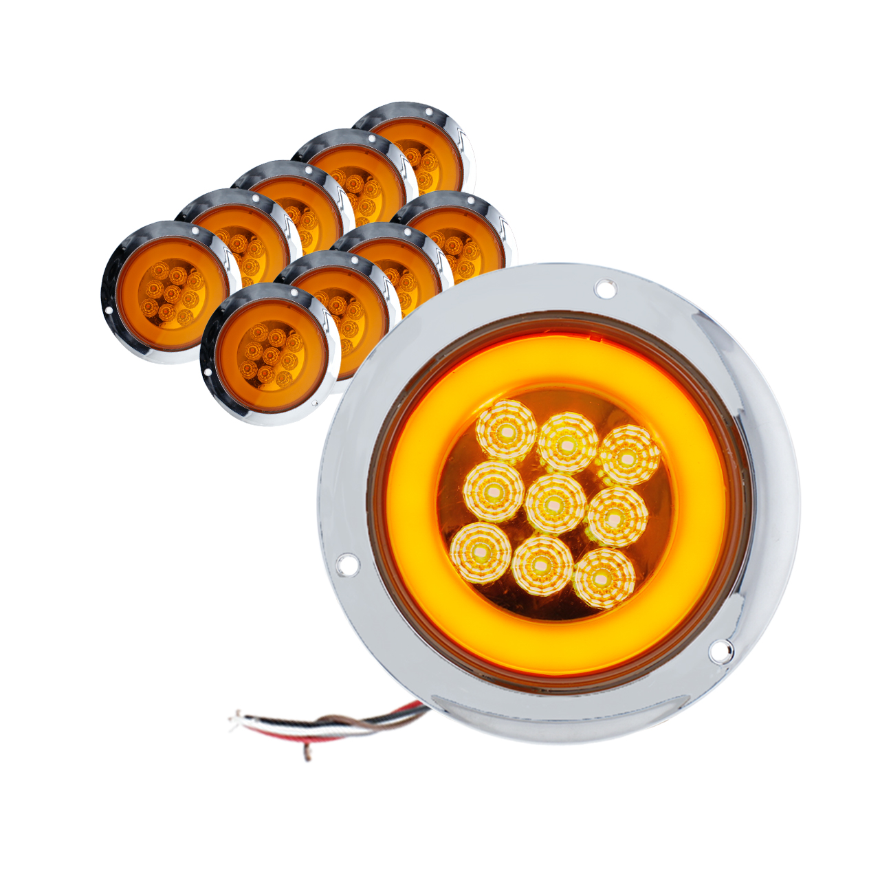 10 Plafones 9 Led Arillo Gel Redondo 4 Pulgadas 4 Funciones