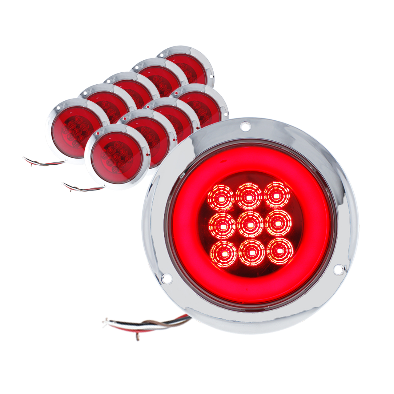 10 Plafones 9 Led Arillo Gel Redondo 4 Pulgadas 4 Funciones