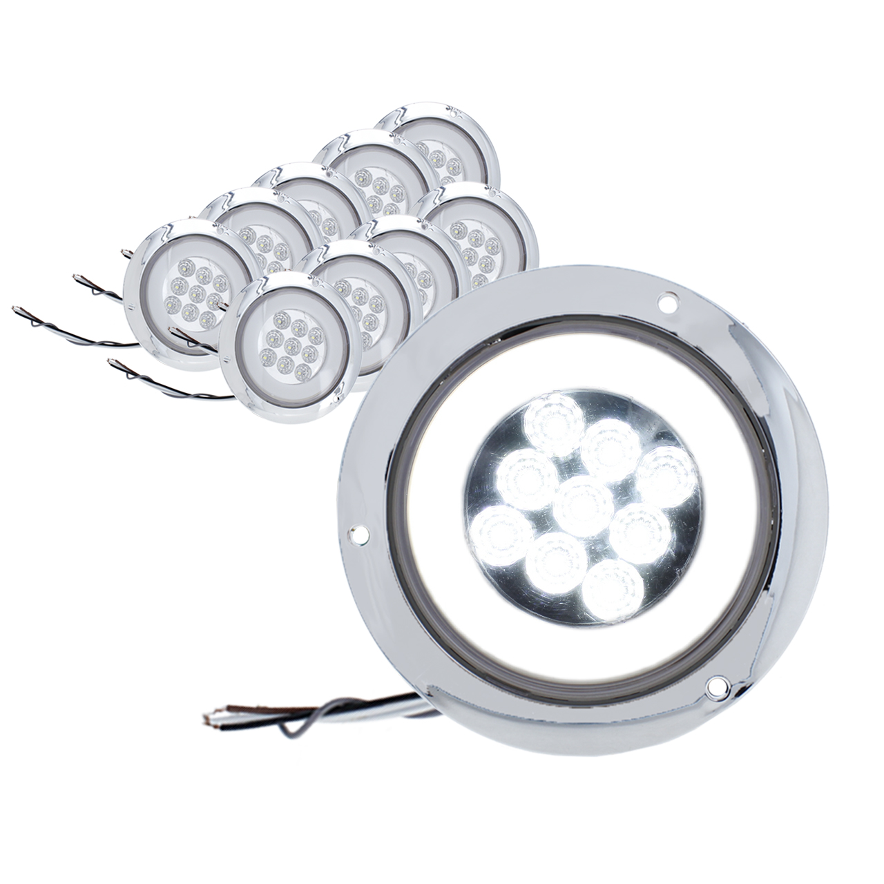 10 Plafones 9 Led Arillo Gel Redondo 4 Pulgadas 4 Funciones