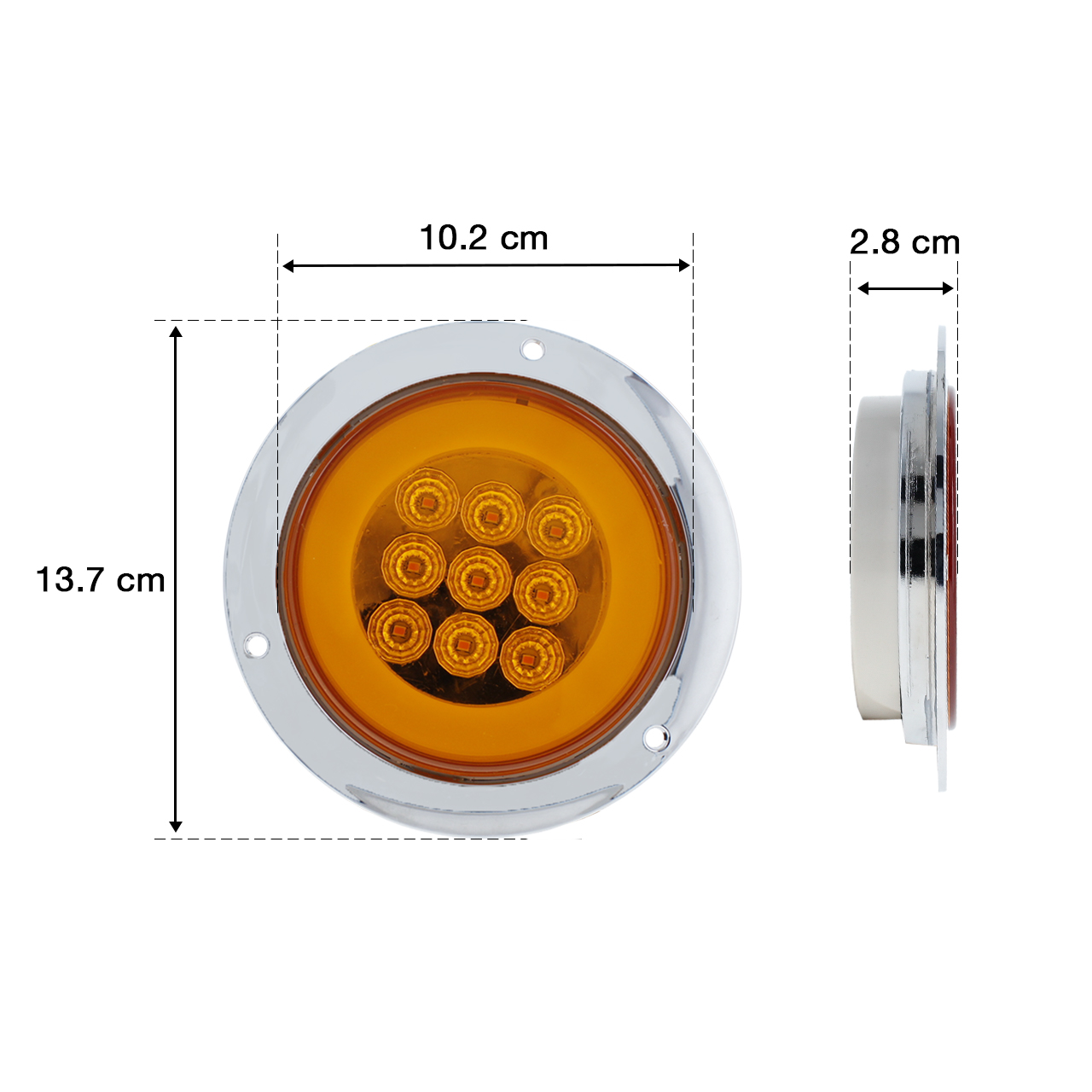 10 Plafones 9 Led Arillo Gel Redondo 4 Pulgadas 4 Funciones