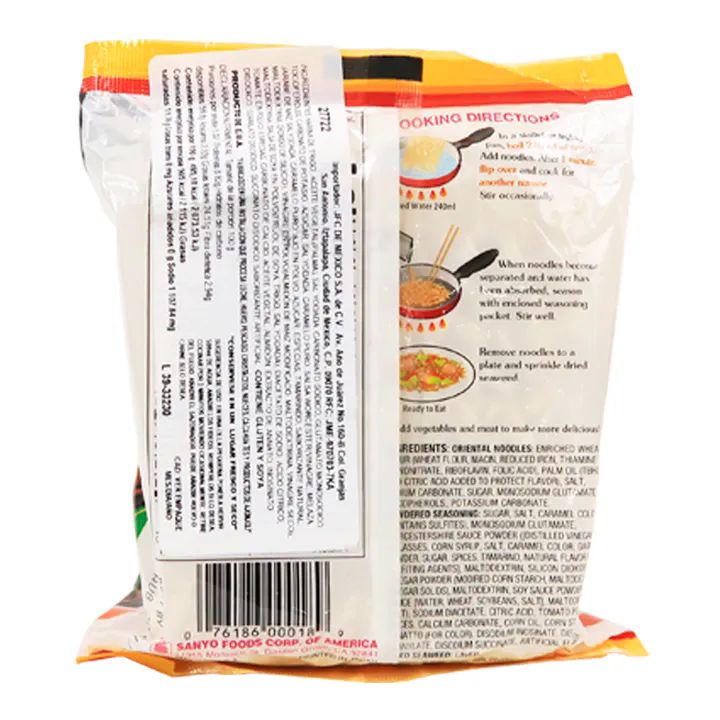 Sopa instantanea Yakisoba -  Chow Mein Instantaneo - Bolsa de 102 G. 