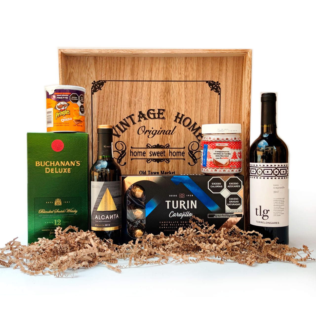 Canasta  Vino Tinto y Whisky Buchanan´s 12 + Complementos