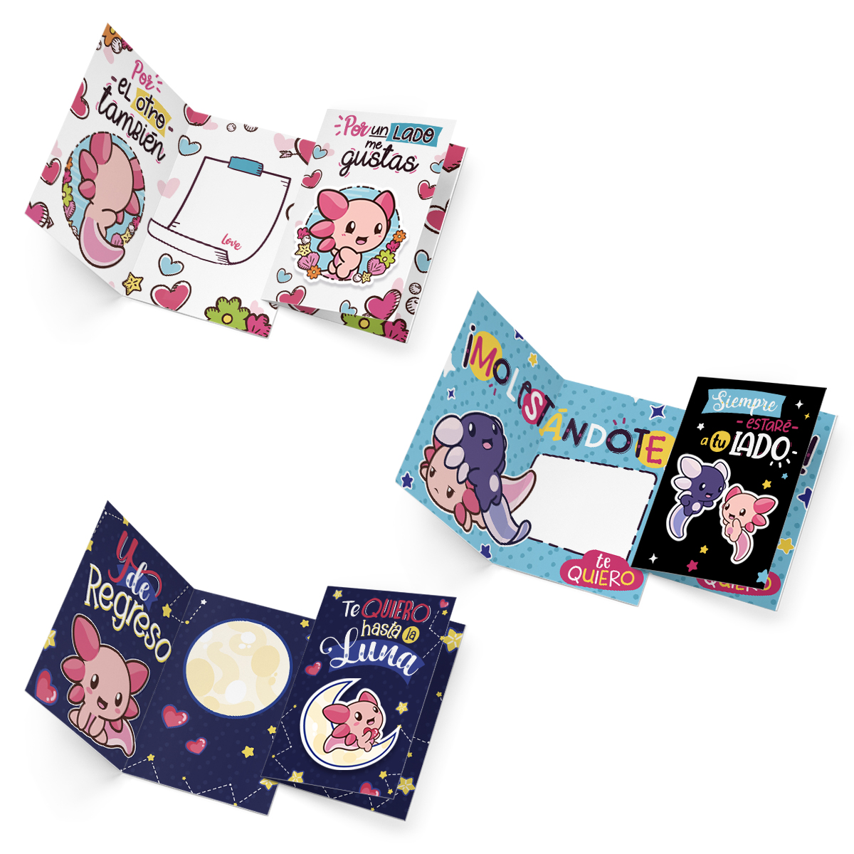 Tarjeta De Regalo Felicitación Ajolote A Tu Lado