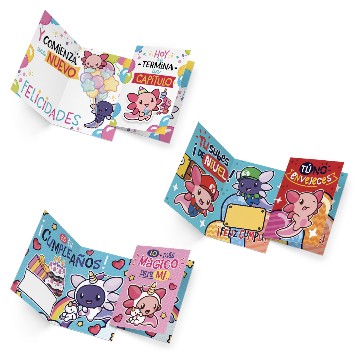 Tarjeta De Regalo Felicitación Ajolote A Tu Lado