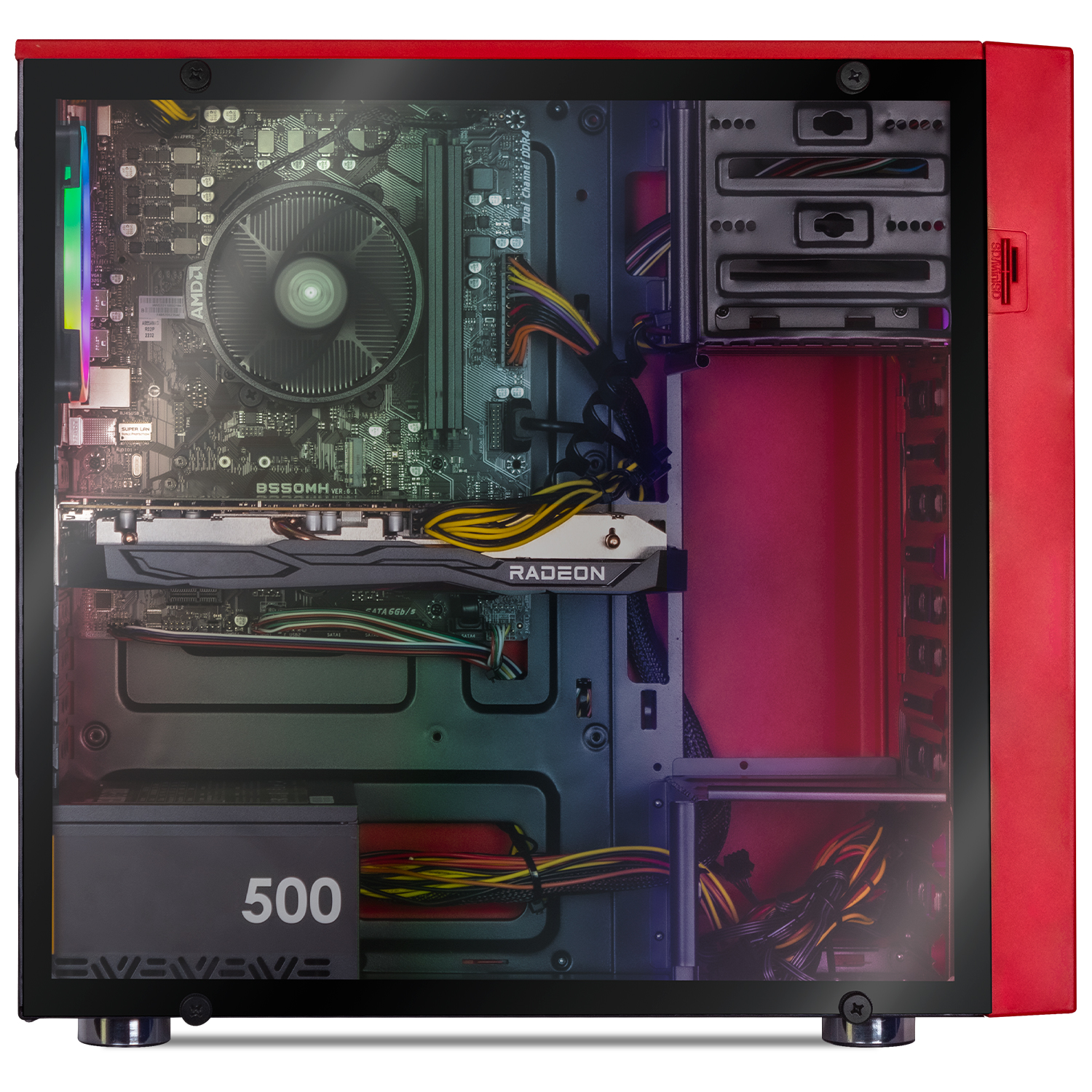 Xtreme PC Gaming AMD Radeon RX 6600 Ryzen 5 5600 16GB SSD 500GB Monitor 23.8 165Hz WIFI Red 
