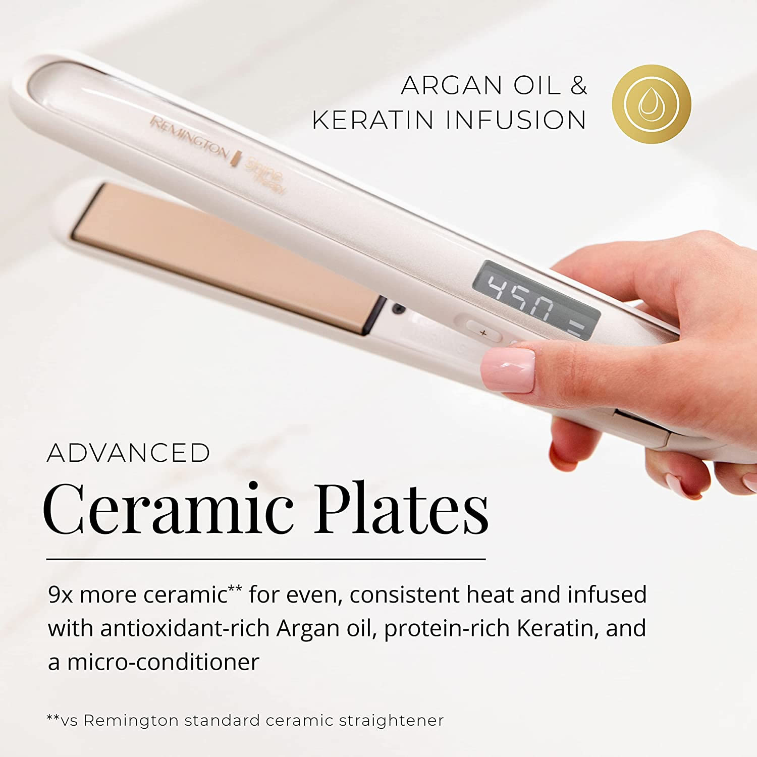 Plancha De Pelo Remington S9511 Aceite De Argán Y Keratina - Blanco