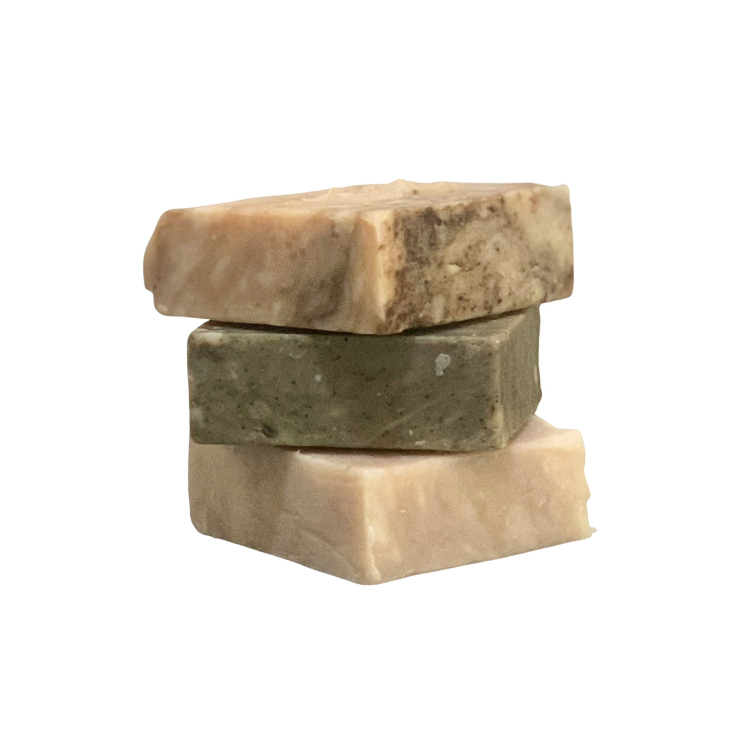 Kit 3 jabones artesanales ALMENDRAS, HIERBABUENA Y ALOE VERA. 100% Naturales, con aceites esenciales y Ecofriendly. 85gr c/uno, total 250gr
