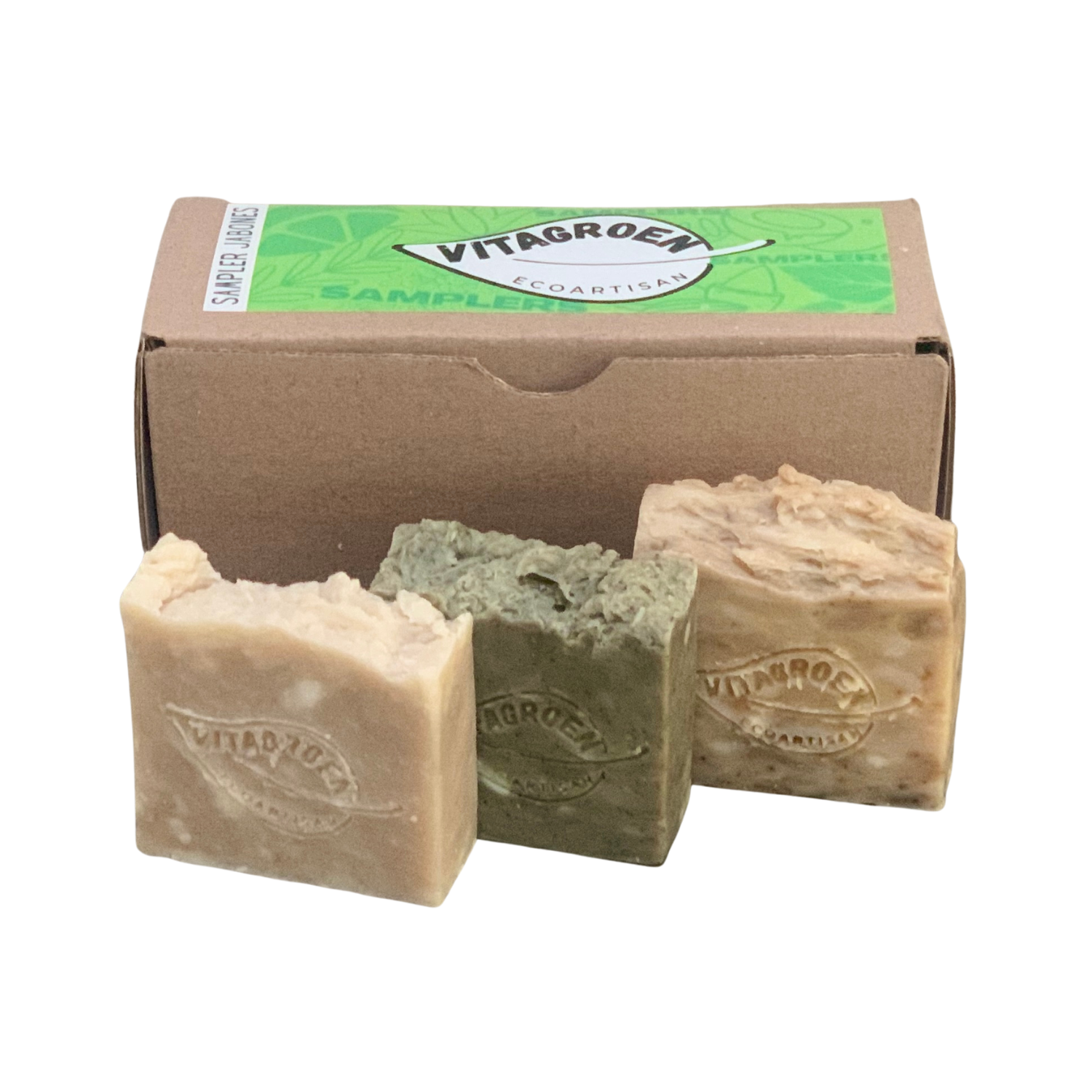 Kit 3 jabones artesanales ALMENDRAS, HIERBABUENA Y ALOE VERA. 100% Naturales, con aceites esenciales y Ecofriendly. 85gr c/uno, total 250gr