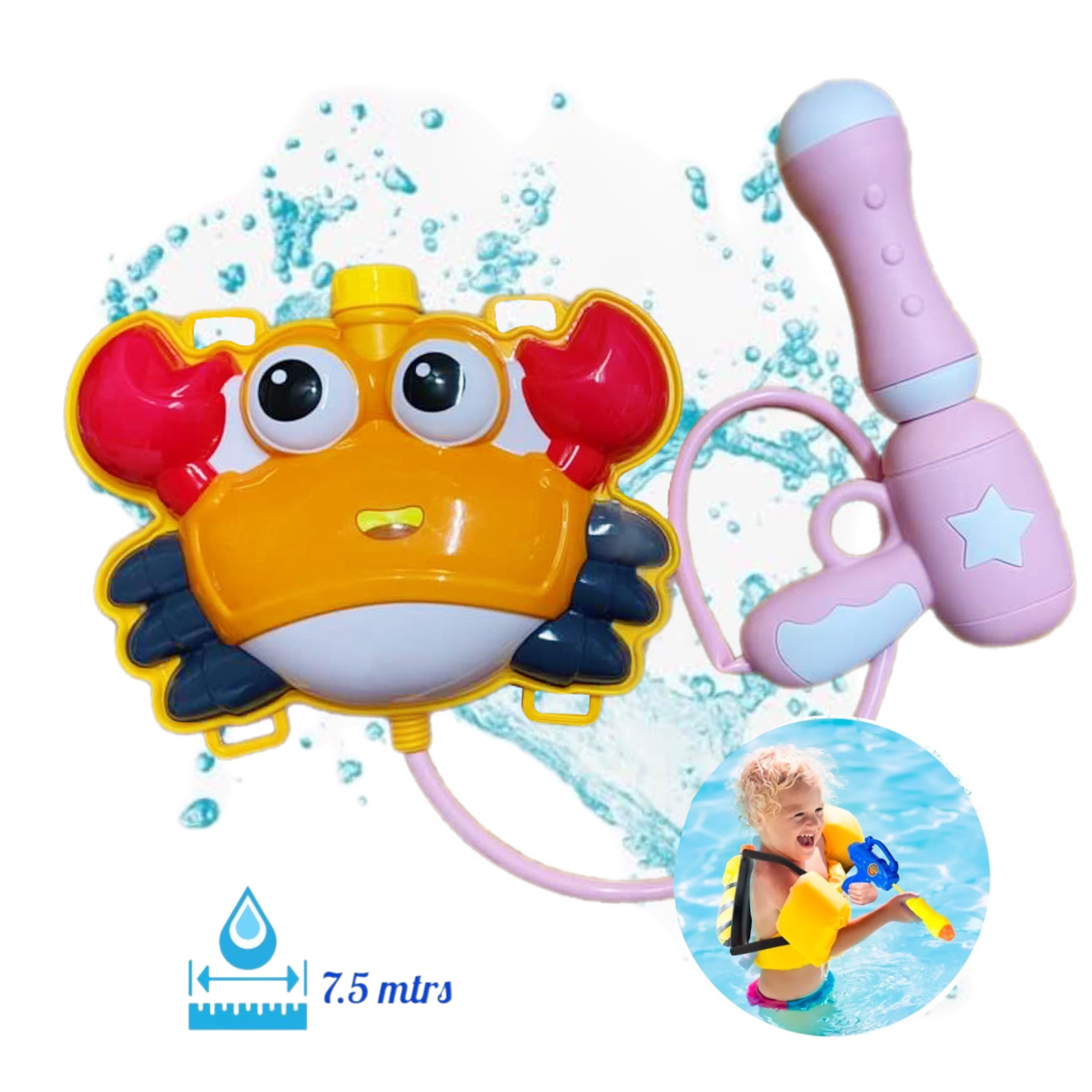 Pistola De Agua Mochila Niños Juguete Cangrejo