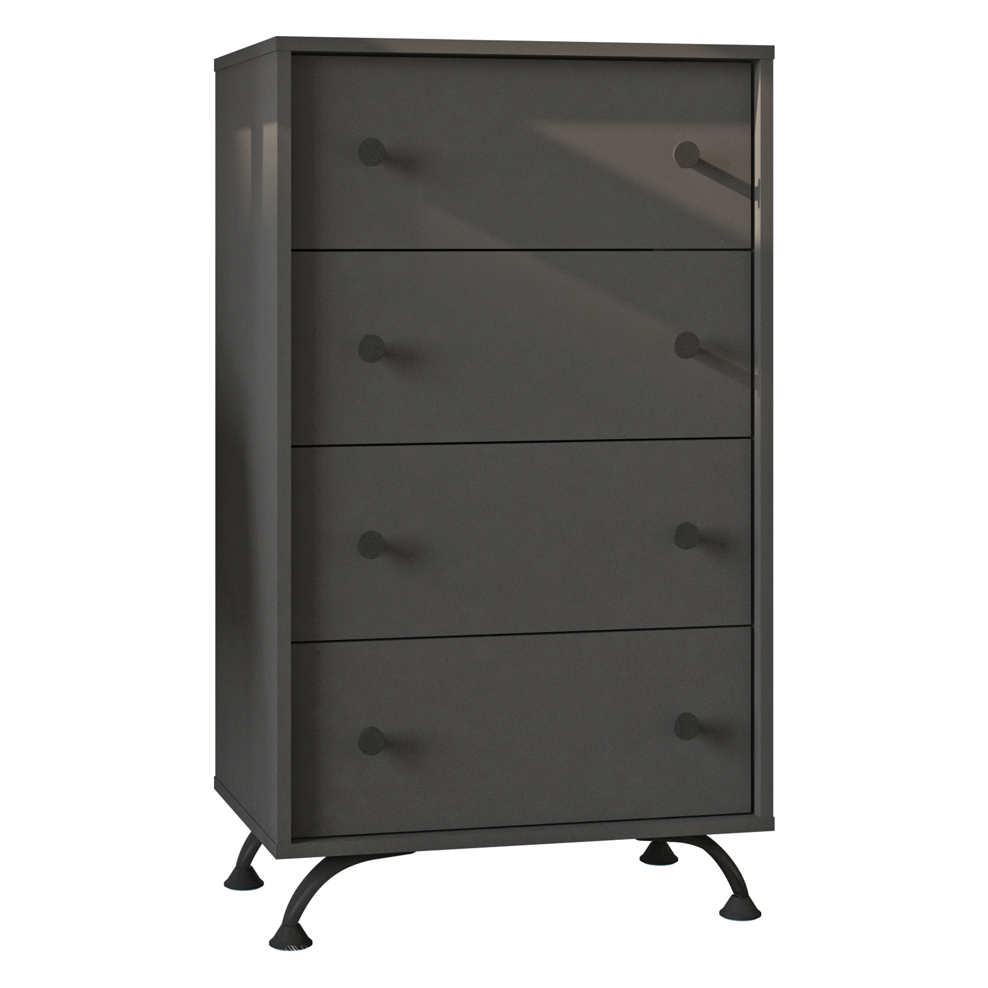 Chifonier 4 Cajones Playcon Color Negro Liso