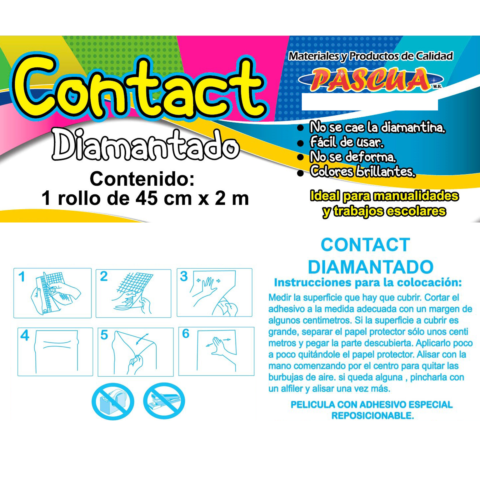 Papel Contact Diamantado Glitter Adhesivo 45CM x 200CM Pvc Vinil para manualidad DIY decorado