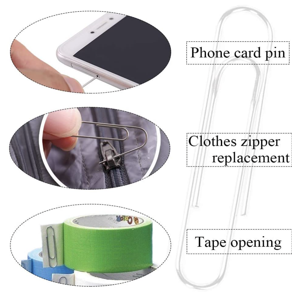 Caja de 100 Clips Metálicos Para Oficina Papeleria escuela, 28mm, Material Oficina, Clips De Papel Pequeños, No Manchan ni Arañan el Papel