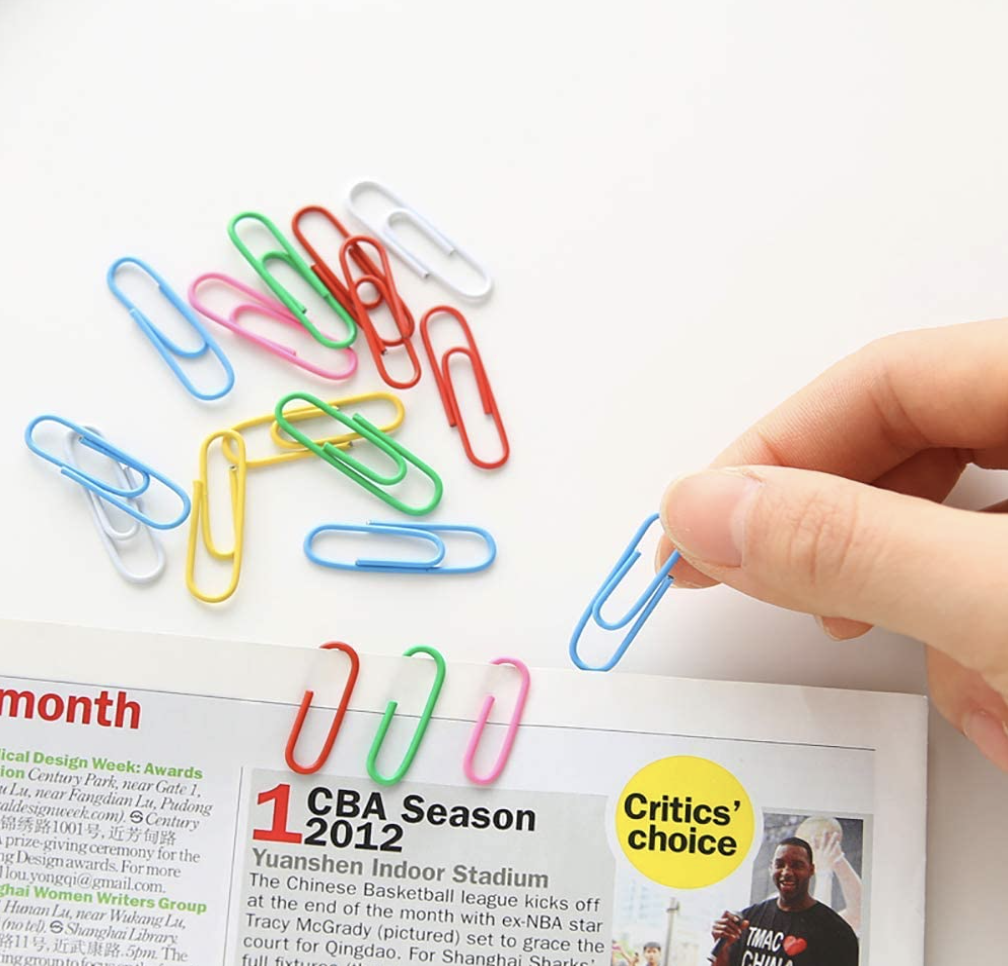 Clips de pape100 unidades, recubiertos de vinilo, 28 mm, clips organizadores de documentos, colores surtidos
