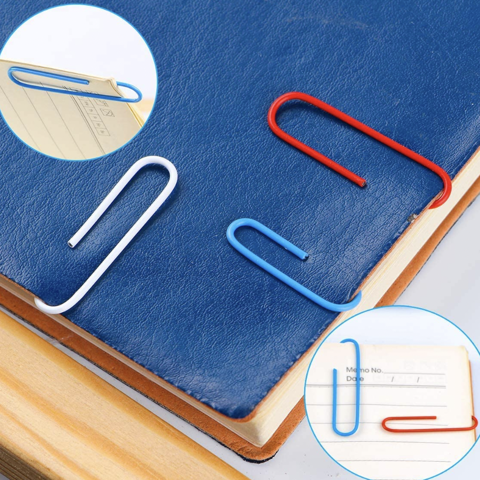 Clips de pape100 unidades, recubiertos de vinilo, 28 mm, clips organizadores de documentos, colores surtidos