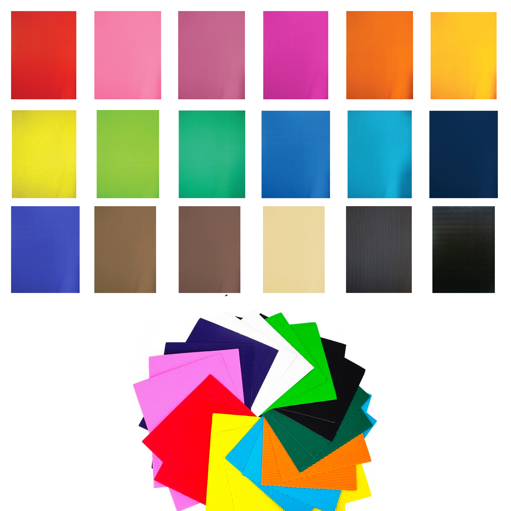 5 Hojas de papel corrugado mate liso para manualidades DIY y decorativos con Varios colores