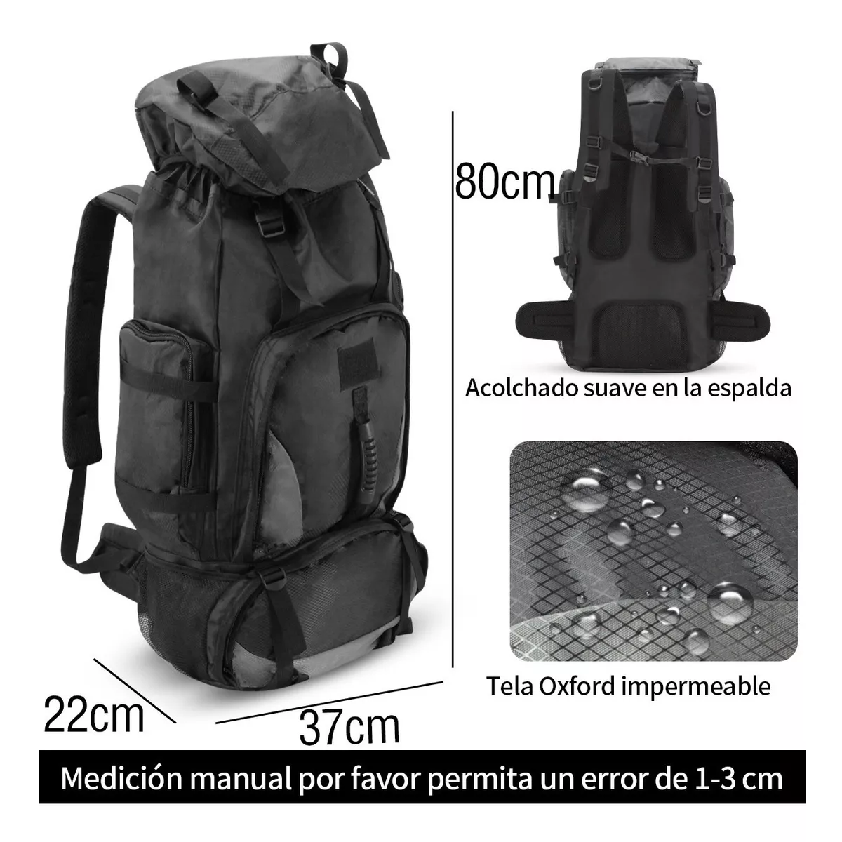 Mochila Al Aire Libre Para Senderismo Montañismo Maleta 80l