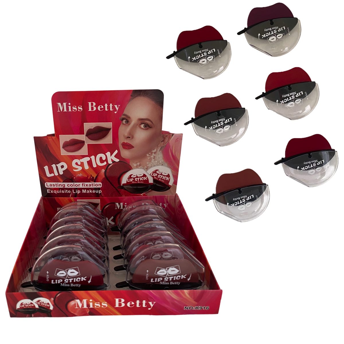 Caja De 12 Labiales Mágicos Lazy Lipstick Mate Con Forma De Labios