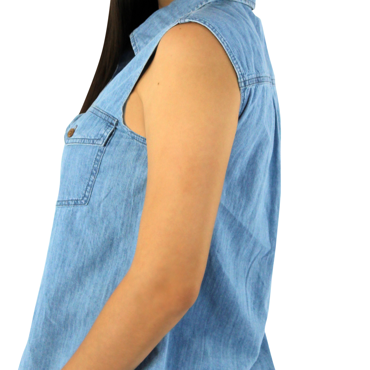 Blusa De Mezclilla Innermotion Azul Claro Estilo 1405 Para Mujer