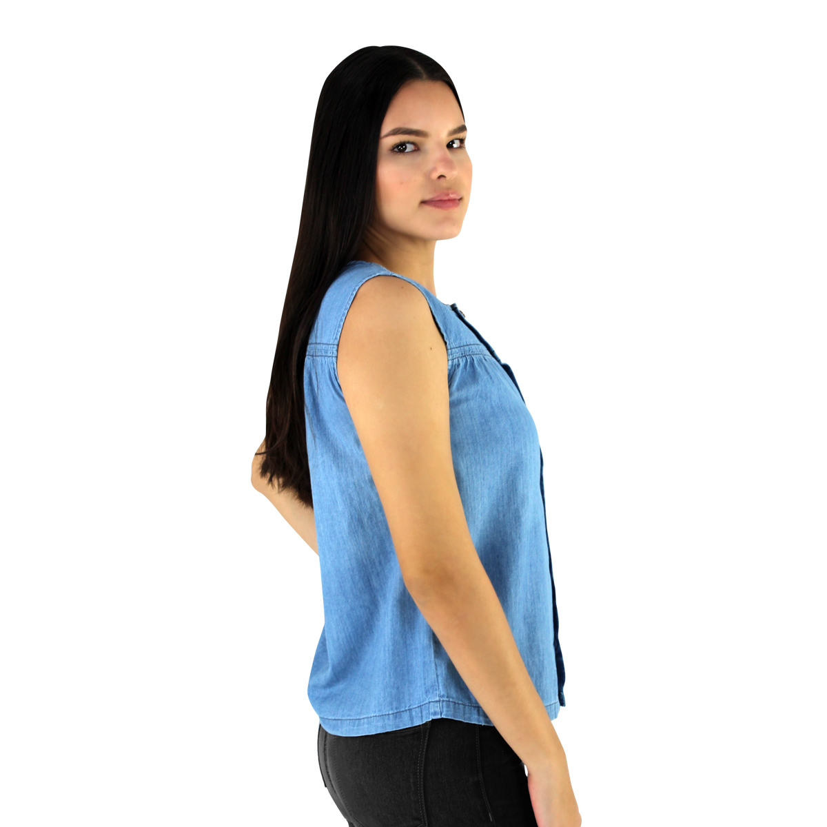 Blusa De Mezclilla Innermotion Azul Claro Estilo 1403 Para Mujer