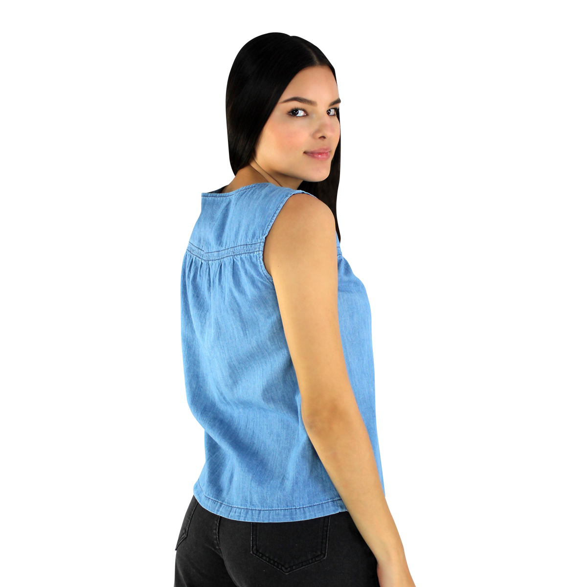 Blusa De Mezclilla Innermotion Azul Claro Estilo 1403 Para Mujer