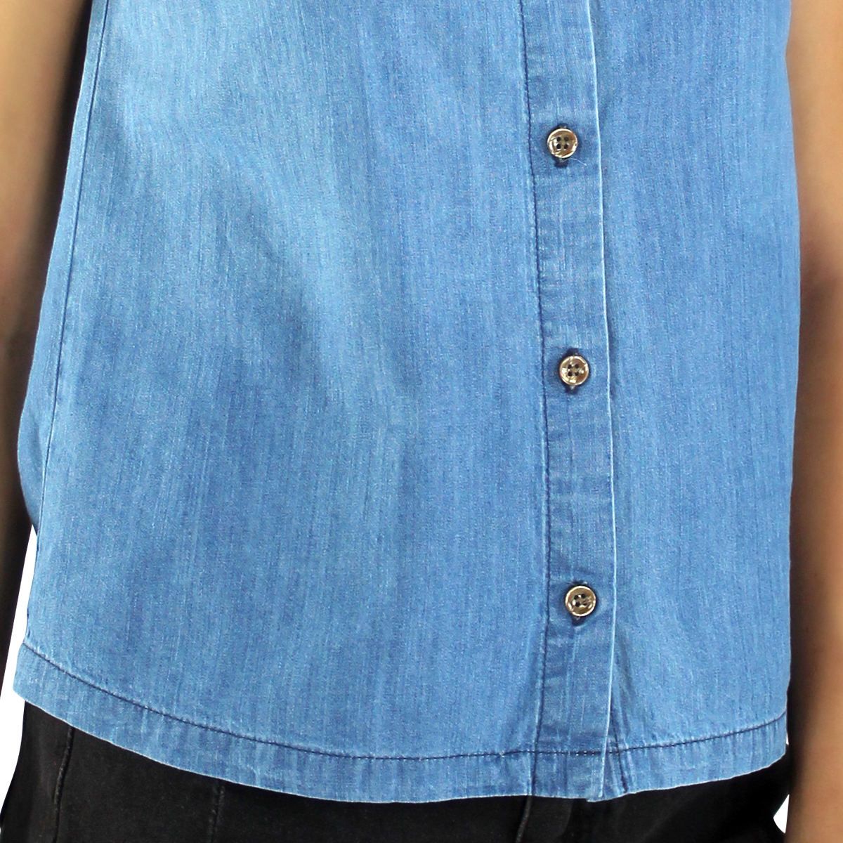 Blusa De Mezclilla Innermotion Azul Claro Estilo 1403 Para Mujer