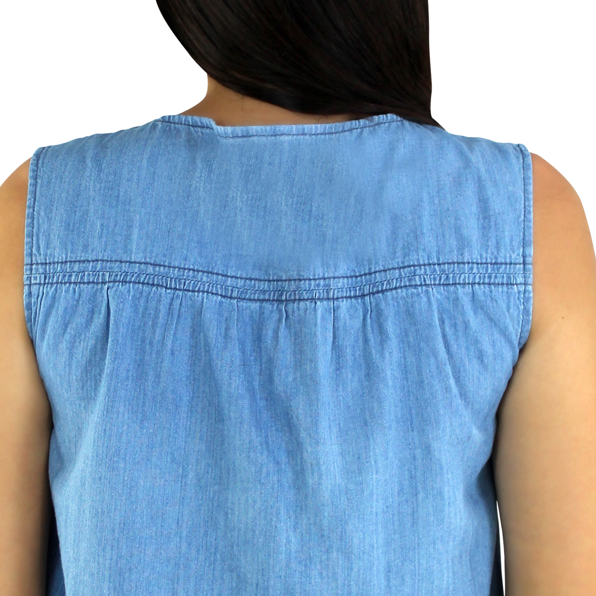 Blusa De Mezclilla Innermotion Azul Claro Estilo 1403 Para Mujer