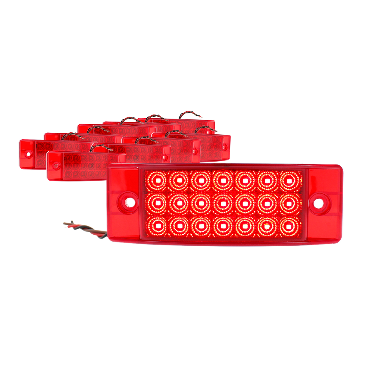 10 Plafon Lateral 21 Led Rectangular Estrobo Camion 12-24v
