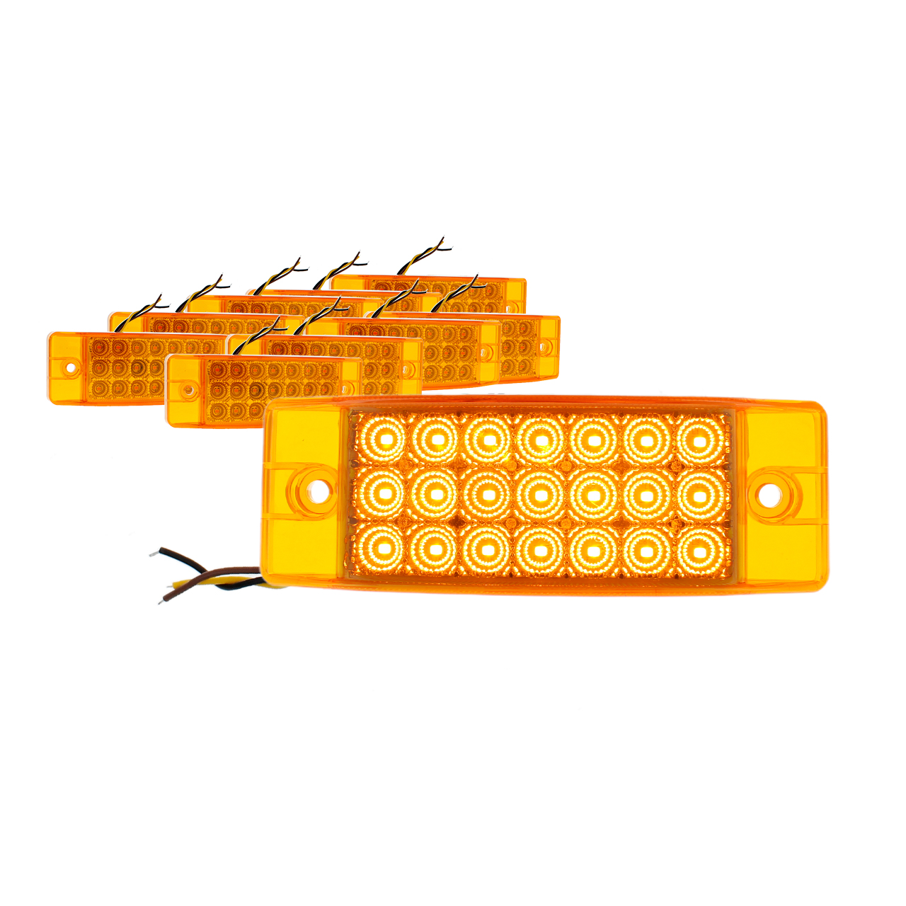 10 Plafon Lateral 21 Led Rectangular Estrobo Camion 12-24v