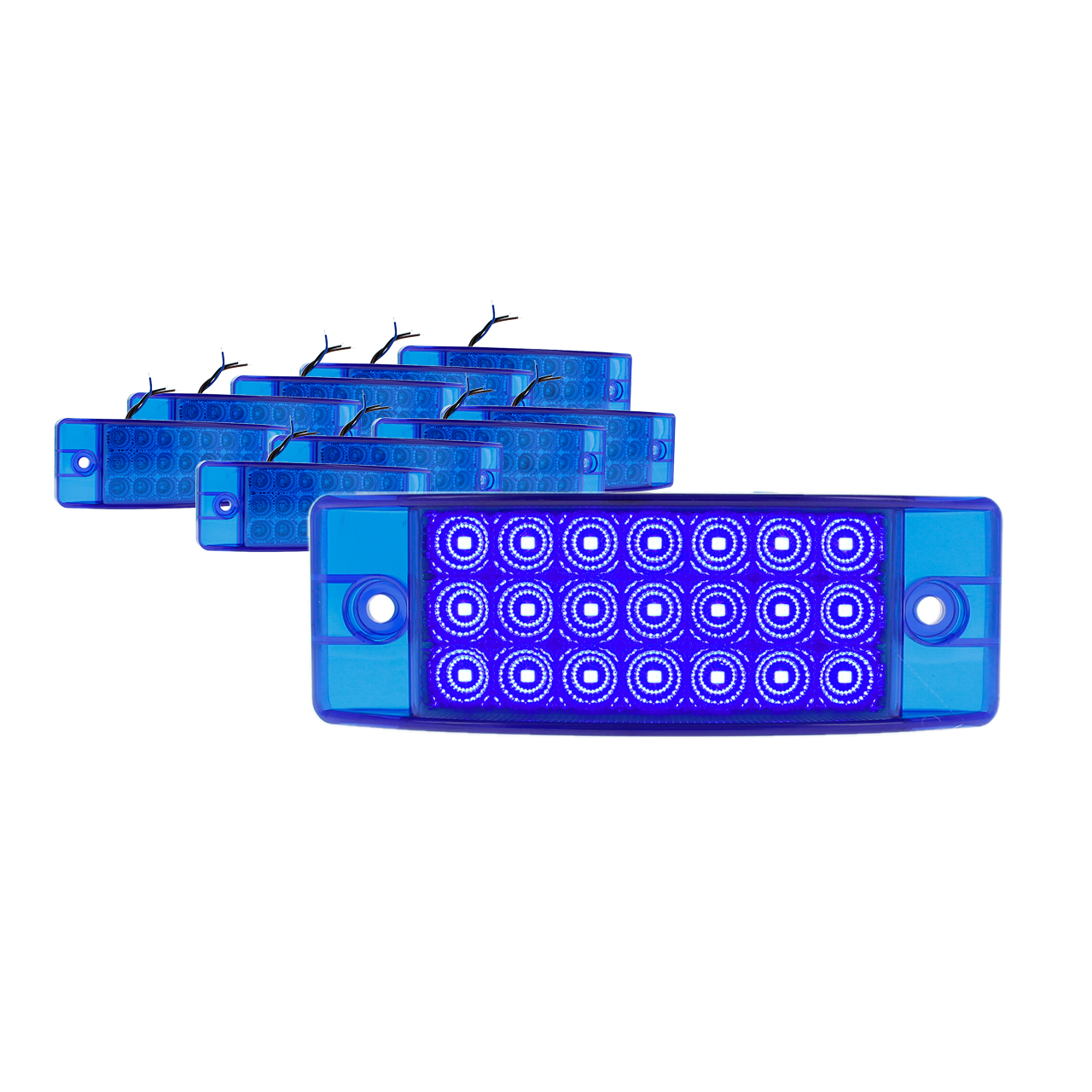 10 Plafon Lateral 21 Led Rectangular Estrobo Camion 12-24v