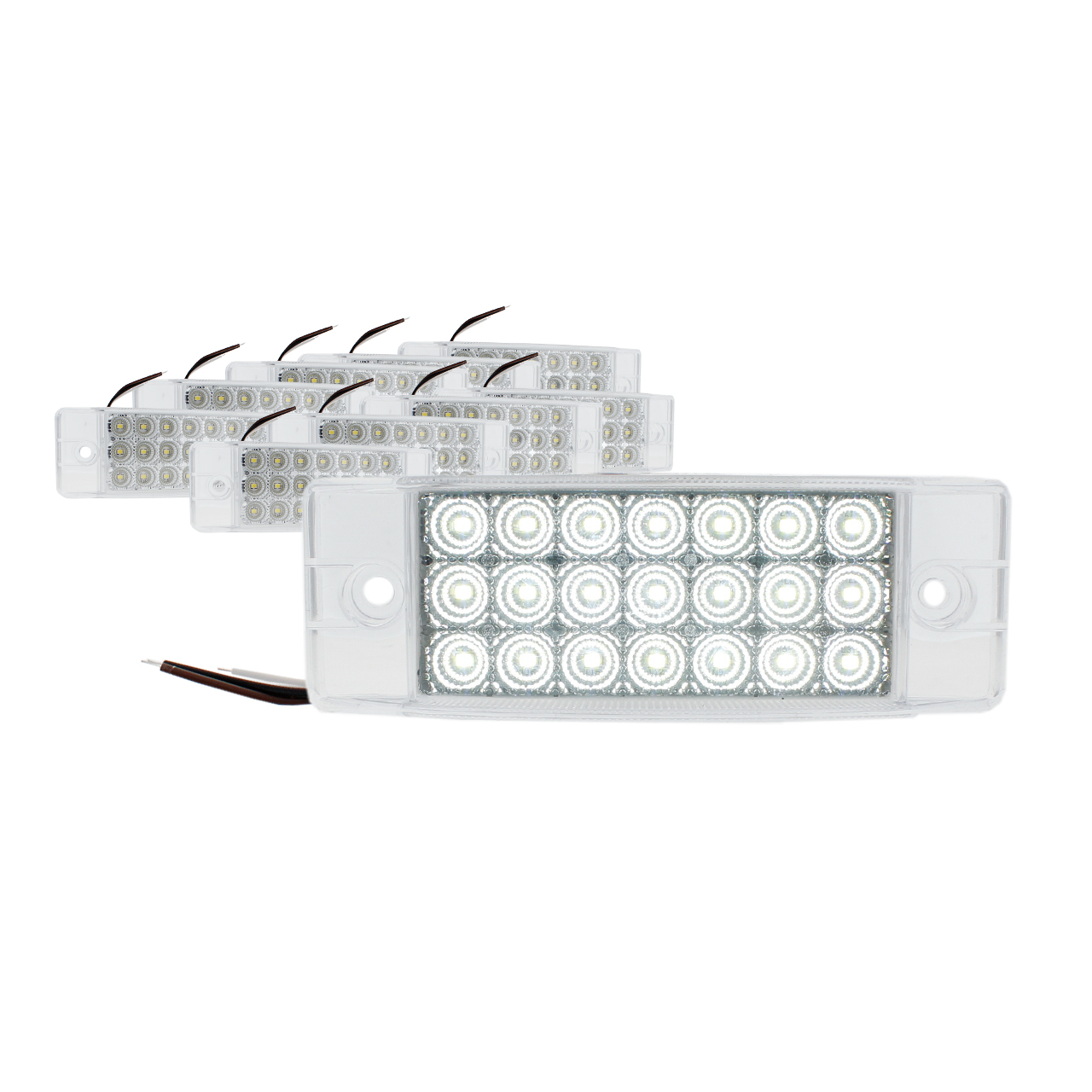 10 Plafon Lateral 21 Led Rectangular Estrobo Camion 12-24v