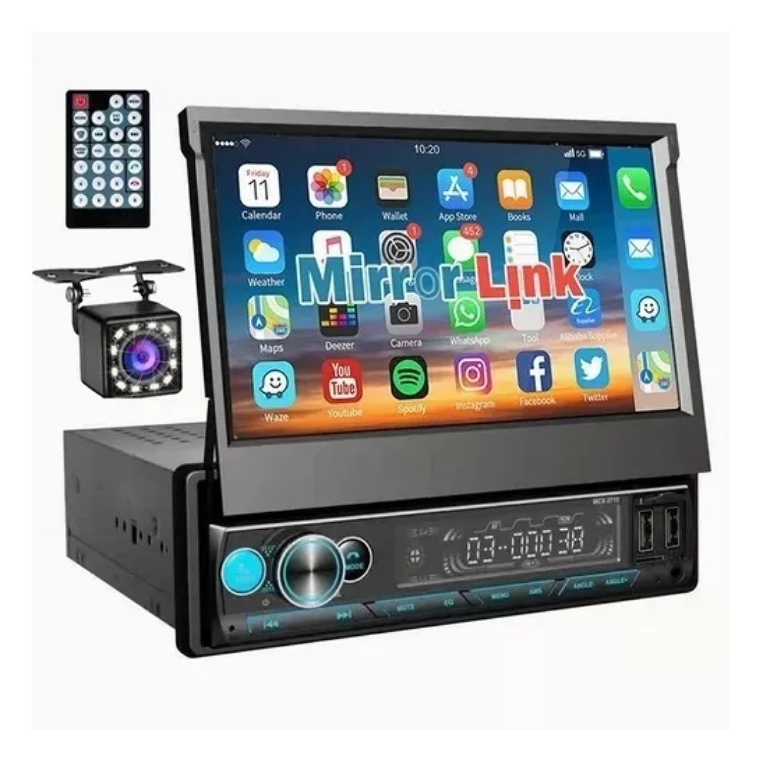 Fnbrli 7 Car Stereo Retráctil Espejo Enlace 1din